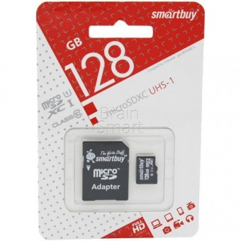 Карта памяти SmartBuy MicroSD 128 ГБ class 10 адаптер фото