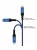USB кабель Monarch J-series Lightning плетеный автоотключение 1.2 m Blue фото
