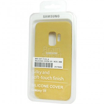 Чехол накладка силиконовая Samsung S9 Silicone Cover песочный фото