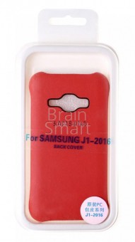 Чехол накладка пластиковая Samsung J120 Back Cover под кожу Red фото