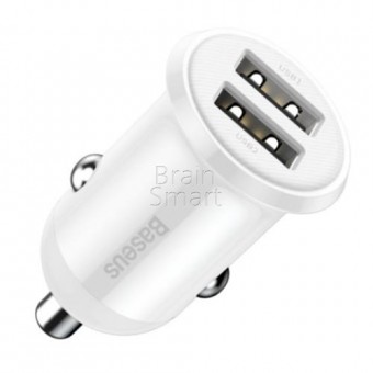 АЗУ Baseus Grain Pro Car Charger Dual USB 4.8A (CCALLP-02) белый фото