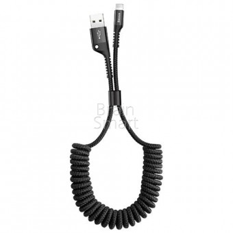 USB кабель Baseus Fish Eye Spring Data Cable 1m Lightning (CALSR-01) Черный фото