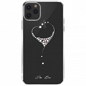 Чехол накладка силиконовая iPhone11 Pro KINGXBAR Swarovski Starry Sky-Heart Series Silver