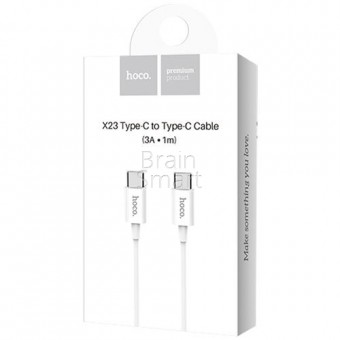 USB кабель HOCO X23 Type-C to Type-C Skilled (1 m) White фото