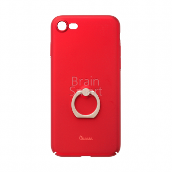 Чехол накладка  пластиковая  iPhone 7 Oucase Lingyu elite Series с кольцом красный фото