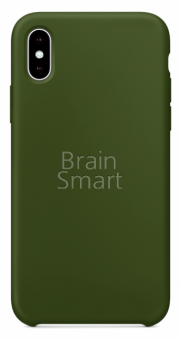 Чехол накладка силиконовая iPhone X Silicone Case Армейский зеленый (45) фото