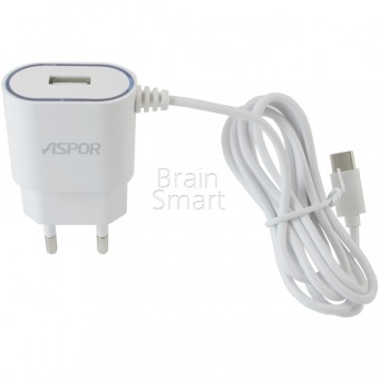 СЗУ ASPOR A802 Type-C + USB (1.2 m) (2.4A) white фото