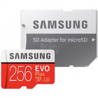 Карта памяти Micro SDXC 256 GB Samsung Evo Plus Class 10 U3 (100 Mb/s) + SD адаптер фото