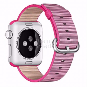 Ремешок Нейлоновый Apple Watch 38mm розовый/серый фото