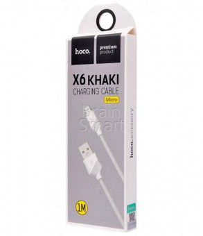 USB кабель HOCO X6 Micro Khaki (1 m) White фото