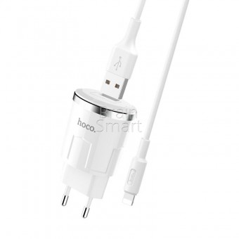 СЗУ HOCO C37A Thunder Power 1USB + кабель Lightning (2.4A) White фото