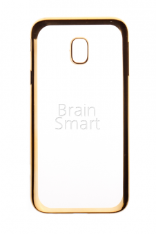 Чехол силиконовый Samsung Galaxy J330 (2017) перламутр золото с оконтовкой фото