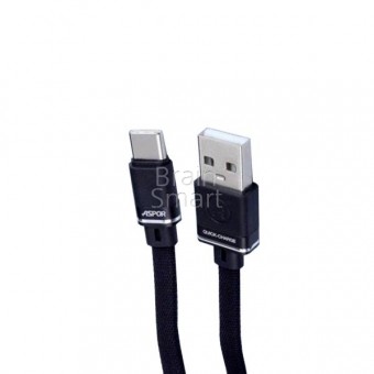 USB кабель ASPOR A137 Nylon Material (1.2m) (2.4A/QC) Черный фото