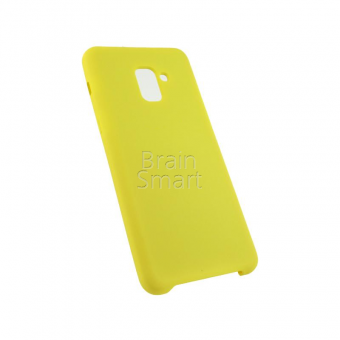 Чехол накладка силиконовая Samsung А730 (А8+ 2018) Silicone Cover желтый (4) фото