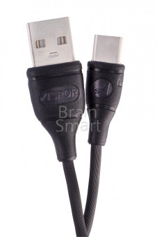 USB кабель ASPOR AC-03 Type--С круглый (1,2 м) (2,1 А) Черный фото