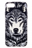 Чехол  накладка силиконовая iPhone 7 Umku Волк  чёрный/белый (7)