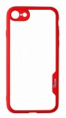 Чехол накладка силиконовая iPhone 7/8 Oucase Pretty Series Красный/Прозрачный