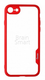 Чехол накладка силиконовая iPhone 7/8 Oucase Pretty Series Красный/Прозрачный фото