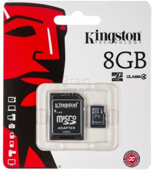 Карта памяти Kingston micro SD 8 ГБ class 4 + адаптер фото