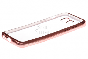 Чехол силиконовый Samsung А3(2017) прозрачный/розовый фото