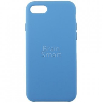 Чехол накладка силиконовая iPhone 7/8 Silicone Case Голубая Хризантема (53) фото