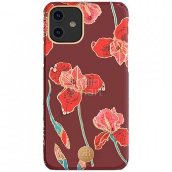 Чехол накладка силиконовая iPhone11 KINGXBAR Swarovski Blossom Series Red фото