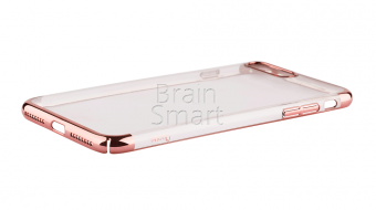 Чехол силиконовый iPhone 7 Plus Oucase Bins plating Series с оконтовкой розовый/золотистый фото