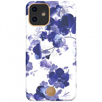 Чехол накладка силиконовая iPhone11 KINGXBAR Swarovski Blossom Series Blue фото