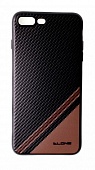 Чехол накладка силиконовая iPhone 7 Plus DLONS черный/коричневый
