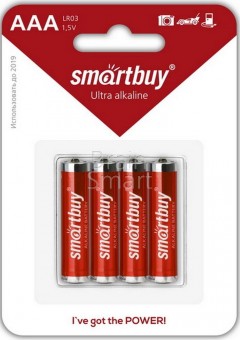 Батарейка Smartbuy LR03 (4 шт/блистер) Ultra alkaline Умная электроника фото