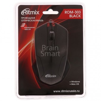 Мышь проводная Ritmix ROM-303 black фото