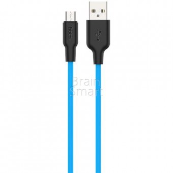 USB кабель Hoco X21 Plus Silicone Micro Синий фото