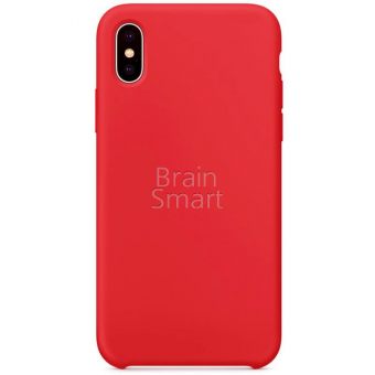 Чехол накладка силиконовая iPhone X Silicone Case красный (26) фото