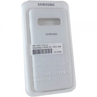 Чехол накладка силиконовая Samsung S10 (2019) Silicone Case (9) Белый фото