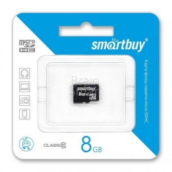 Карта памяти micro SD 8 Gb Smart Buy class 10 (без адаптера) фото