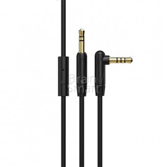 AUX кабель Borofone BL5 с микрофоном угловой (1м) Черный фото
