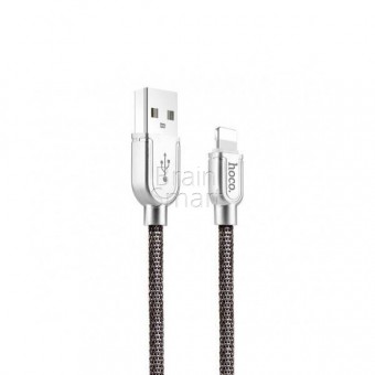 USB кабель HOCO U15 (1m) iPhone 5/6/7 серый фото