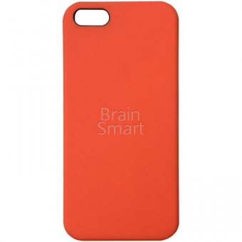 Чехол накладка силиконовая iPhone 5/5S Silicone Case ярко-оранжевый (13) фото