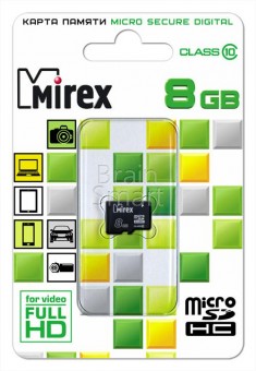 Карта памяти microSD Mirex 8 ГБ класс 10 фото