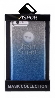Чехол накладка силиконовая iPhone 7 Plus/8 Plus Aspor Mask Collection Песок серебряный/синий фото