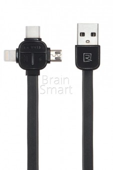USB кабель Remax RC-066th 3 in 1 iPhone 5/6 черный фото