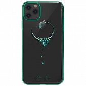 Чехол накладка силиконовая iPhone11 Pro KINGXBAR Swarovski Starry Sky-Heart Series Green