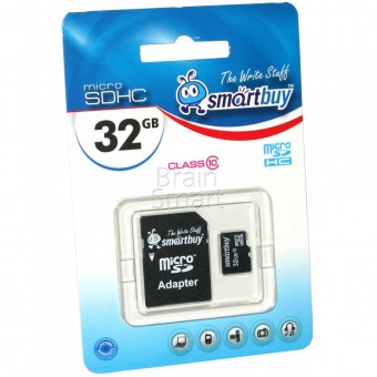 Карта памяти micro SD 32 Gb Smart Buy class 10 (адаптер) фото