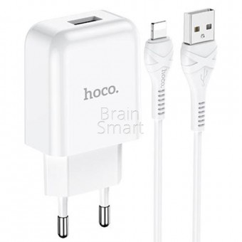 СЗУ HOCO N2 1 USB + кабель Lightning (2.1A) белый фото
