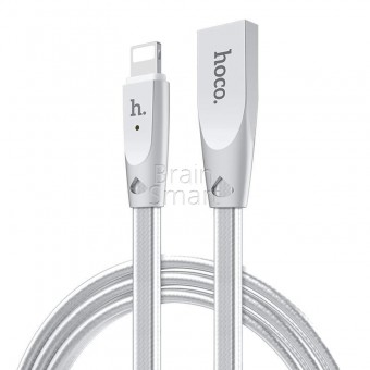 USB кабель HOCO U9 Lightning Zinc Alloy Jelly Knitted (1.2 m) Grey фото