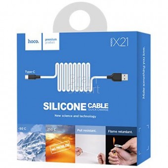 USB кабель Hoco X21 Plus Silicone Type-C Белый фото