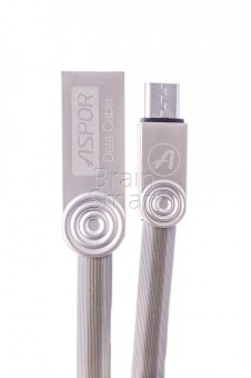 USB кабель ASPOR AC-15 Micro TOE material (1,2m) (2.4A) Серый фото