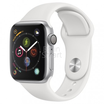 Apple Watch Siriese 4 44mm Silver Aluminum Case with White Sport Band фото