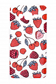 Чехол накладка силиконовая Samsung G530/G531 Fashion Case рисунок Ягоды красный/белый
