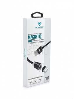 USB кабель Monarch магнитный 1 Type-C + 2 Lightning Черный фото